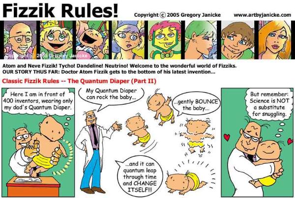 kids children cartoon comic strip science Fizziks Janicke quantum diaper